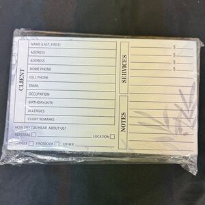 Customer Information Client Information cards Notes referrals with Leaf Design